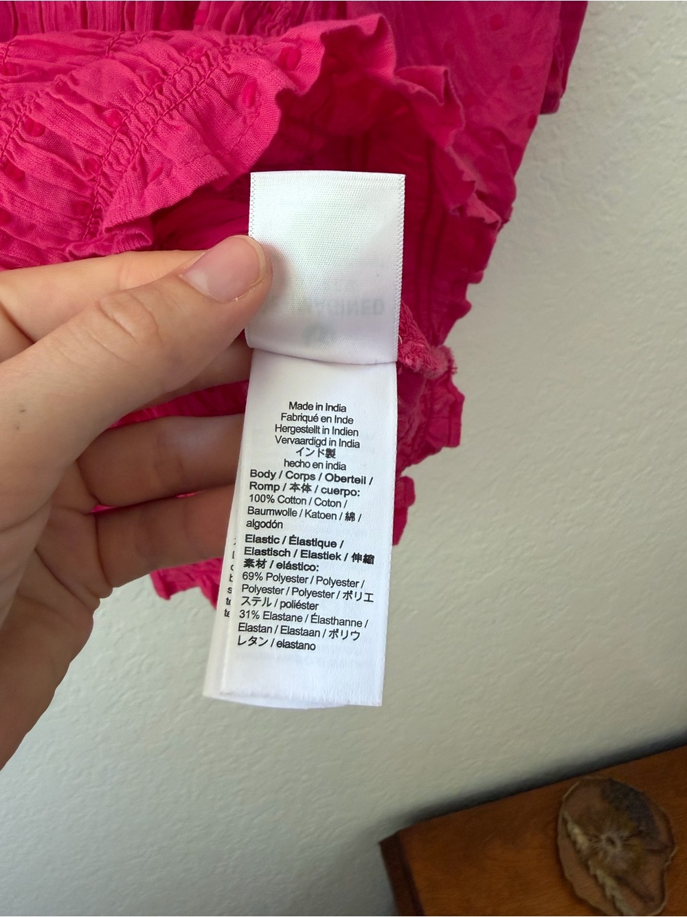J. Crew Hot Pink Smocked Puff-Sleeve Blouse - Picture 5 of 6